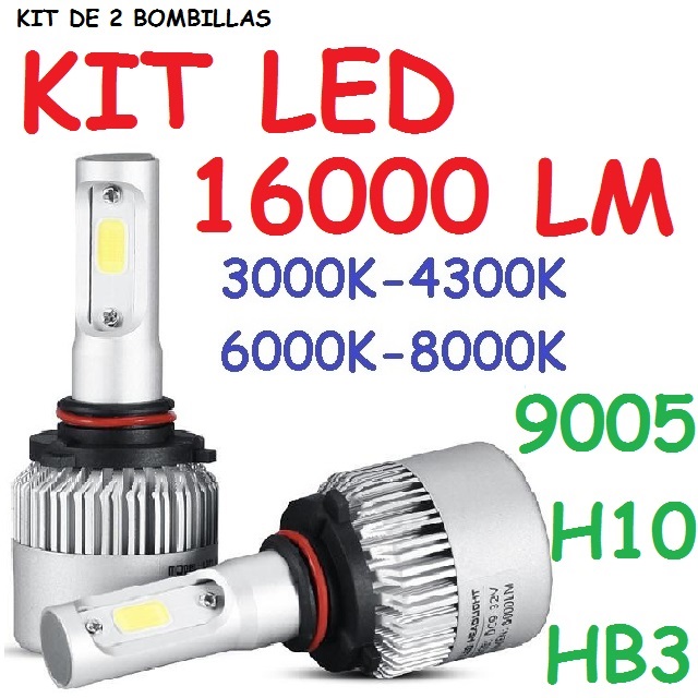 Kit de 2 bombillas de Led HB3 9005 H10 HIR1 9011 para luz de foco principal cruce carretera cortas largas para coche camión 3000k amarilla 6500k luz blanca